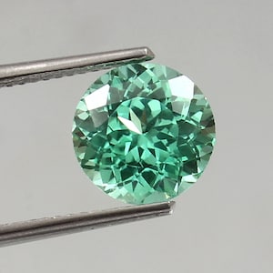 Saphir vert de Ceylan impeccable de qualité AAA, pierres précieuses rondes en vrac, loupe de qualité, bijoux et fabrication de bagues propres, 9 x 9 mm