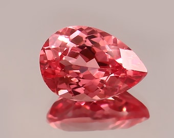 AAA Ceylon Padparadscha Sapphire Loose Gemstone: Pear Cut, 11x7x5 MM