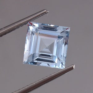 AAA Flawless Sky Blue Aquamarine Loose Square Cut Gemstone, Excellent Quality Fashion Aquamarine Jewelry & Ring Making Product 10x10 MM