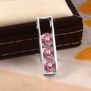 Fantastic Ceylon Pink Padparadscha Sapphire Round Charm Pendant Sapphire Round Gemstone Cut, Pendant For Her Birthday Day, 6x6 MM