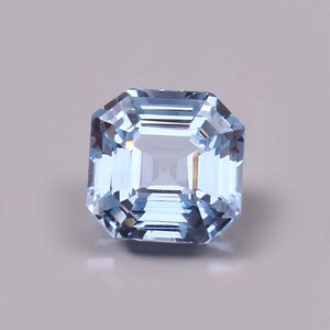 AAA 8x8 MM Flawless Sky Blue Color Aquamarine Asscher Loose Cut Gemstone, Quality  Loupe Clean Good Fashion Jewelry & Ring Making Product
