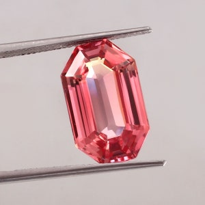 AAA Flawless Ceylon Padparadscha Sapphire Loose Radiant Cut Gemstone,Flawless Peach Sapphire Top Quality Jewelry Making Tools &Ring 13.40 Ct