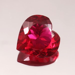 AAA Flawless Mozambique Blood Red Ruby Loose Heart Gemstone Cut Beautiful Luster Quality, Fashion Jewelry& Ring Making Product 18x18 MM