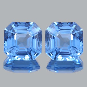 AAA onberispelijke Vietnam-blauwe spinel losse Asscher geslepen edelstenen, kerstsieraden en oorbellen maken Spinel Octagon matched pair 12 x 12 MM