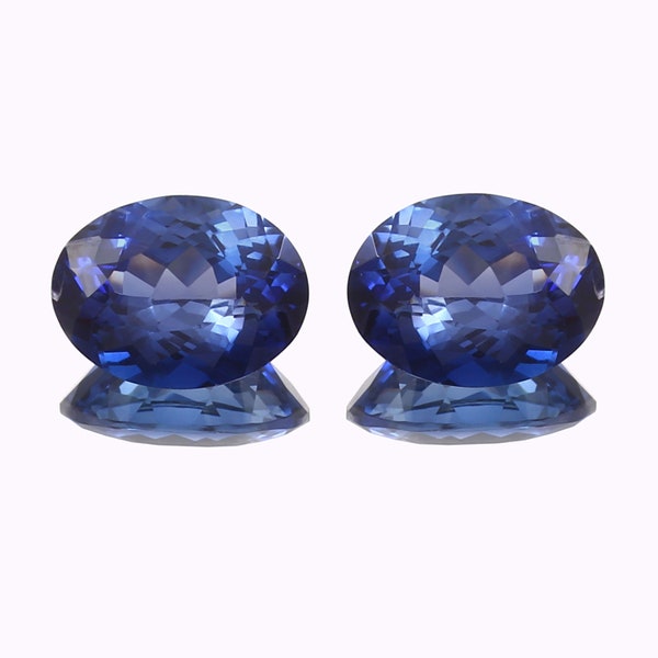 AAA Flawless Ceylon Blue Sapphire Loose Oval Gemstone Cut, Oval Matched Pair Sapphire High Quality Christmas Jewelry Making Tool 10x8 MM