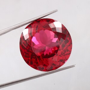 AAA Grade Flawless Mozambique Blood Red Ruby Loose Round Gemstone Cut Quality Loupe Clean, Fashion Jewelry & Ring Making Product 22x22 MM