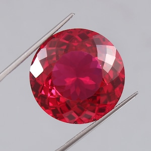 AAA Grade Flawless Mozambique Blood Red Ruby Loose Round Gemstone Cut Quality Loupe Clean, Fashion Jewelry & Ring Making Product 18x18 MM