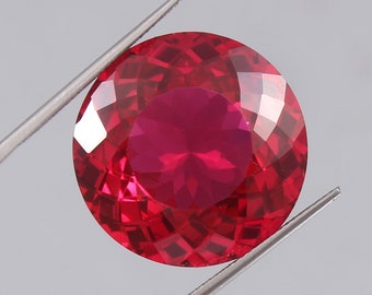 AAA Grade Flawless Mozambique Blood Red Ruby Loose Round Gemstone Cut Quality Loupe Clean, Fashion Jewelry & Ring Making Product 18x18 MM