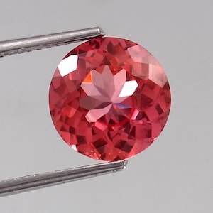 AAA 9x9 MM Flawless Ceylon Salmon Color Padparadscha Sapphire Loose Round Cut Gemstone, Sapphire Top Quality Jewelry Making Tools &Ring Raw