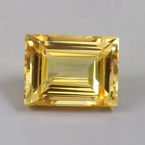 AAA Flawless Yellow Ceylon Sapphire Emerald Loose Cut Gemstone Quality Loupe Clean, Octagon Fashion Jewelry & Ring Making Product 11x8.30 MM