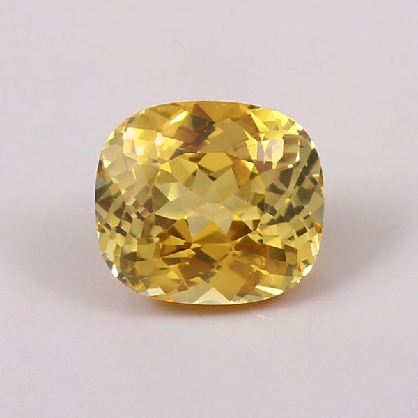 AAA Yellow Ceylon Sapphire Cushion Cut Loose Gemstone Quality Loupe Clean, 7.10 Ct Fashion Jewelry And Ring Making Product 11.50x10 MM