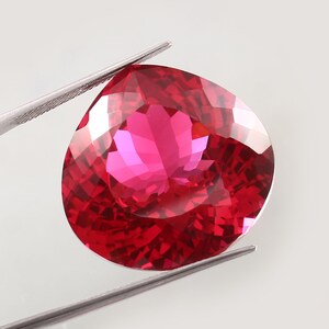 AAA Flawless Mozambique Blood Red Ruby Loose Heart Gemstone Cut 72 Ct Beautiful Luster Quality,Fashion Jewelry & Ring Making Product 25x26MM