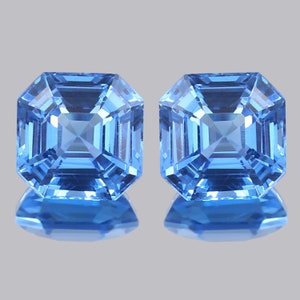 AAA onberispelijke Vietnam-blauwe spinel losse Asscher geslepen edelstenen, kerstsieraden en oorbellen maken Spinel Octagon matched pair 8 x 8 MM