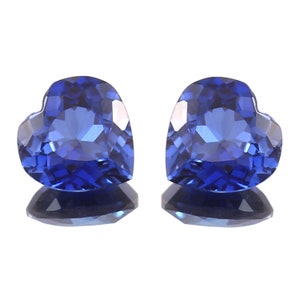 AAA Tadelloser Ceylon Blauer Saphir-loser Herz-Edelstein-Schnitt, Herz gepaart mit Saphir-Qualitäts-Weihnachtsschmuck, der Werkzeug 8 x 8 MM bildet