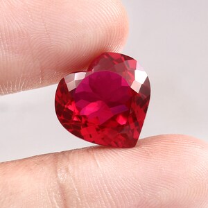 AAA Flawless Mozambique Blood Red Ruby Loose Heart Gemstone Cut Beautiful Luster Quality, Fashion Jewelry& Ring Making Product 19x19 MM