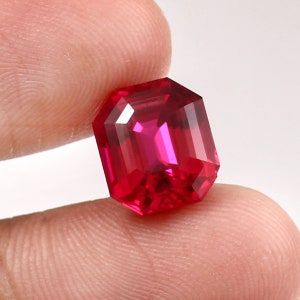 AAA 8x6 Flawless Mozambique Blood Red Ruby Loose Radiant Cut Gemstone Beautiful Luster Quality, Ruby Fashion Jewelry & Ring  Making Product