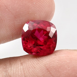 AAA 9x9 MM Flawless Mozambique Blood Red Ruby Loose Cushion Gemstone Cut Nice Luster Quality, Ruby Fashion Jewelry & Ring Making Product