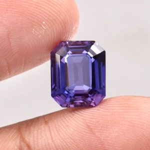 AAA Flawless Color Shifting Purple Sapphire Loose Radiant Cut Gemstone, Quality Slightly Included Fashion Jewelry Making Product 10x8.50 MM