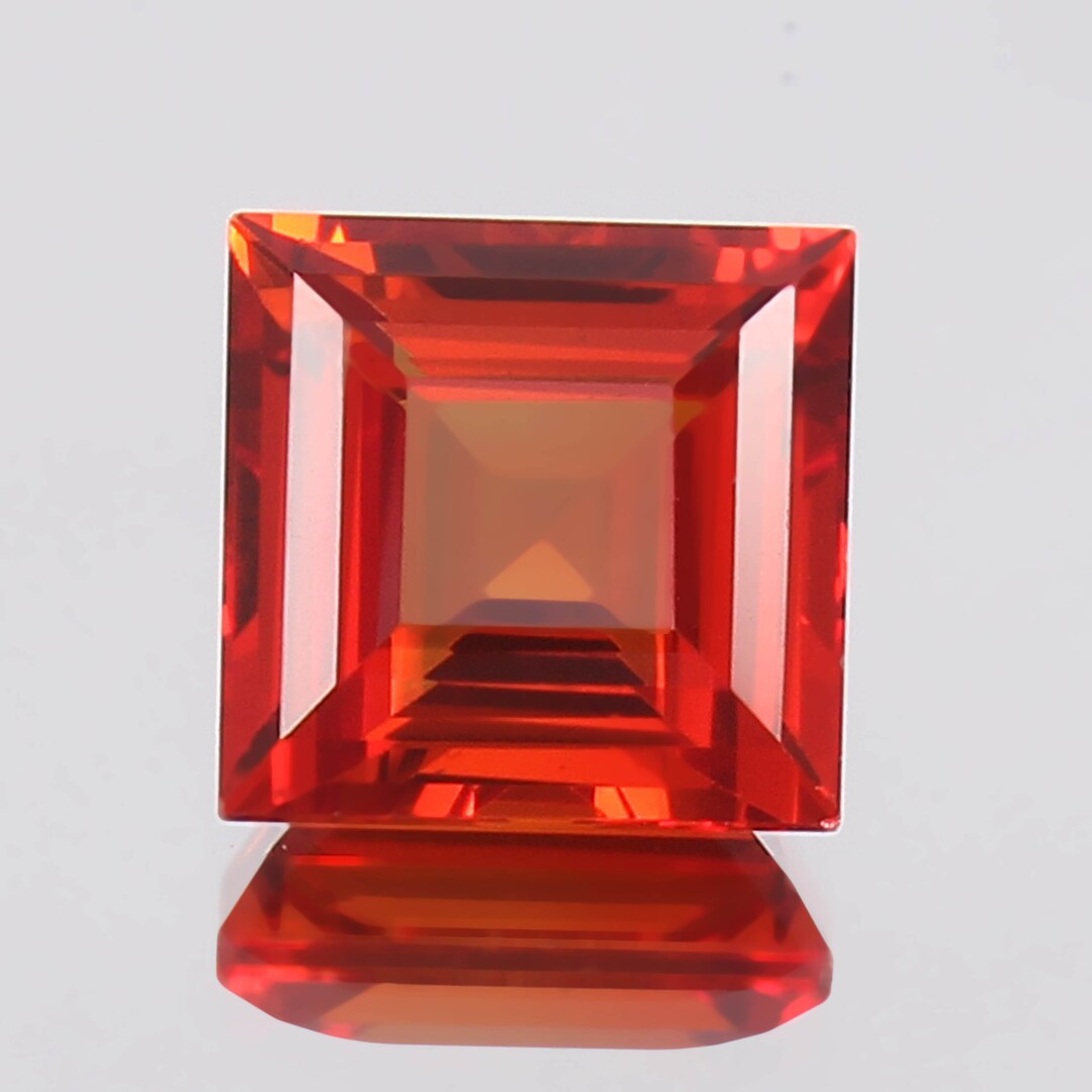 AAA Ceylon Orange Sapphire: Princess Cut, 6.60 Ct Loose Gemstone - Etsy
