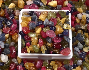 Roher Saphir & Rubin Mix Lot: Natürliche Heilsteine (3-5 MM)
