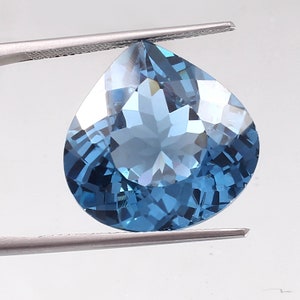 AAA Sky Blue Aquamarine Heart Cut Gemstone - 19x19 MM