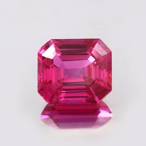 AAA 13x11.5MM Flawless Ceylon Purple Pink Sapphire Loose Asscher Cut Gemstone,Fine Quality Sapphire Ring & Christmas Jewelry Making Gemstone