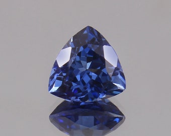 Zafiro azul real de Ceilán AAA: gema suelta con talla trillón (10 x 10 mm)
