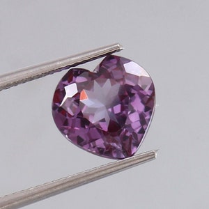 AAA Flawless Color Changing Alexandrite Loose Heart Cut Gemstone, Loupe Clean Stone Glamorous Fashion Jewelry & Ring Making Product 12x12 MM