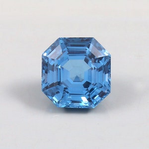 AAA 8x8 MM Flawless Sky Blue Color Aquamarine Asscher Loose Cut Gemstone, Quality  Loupe Clean Good Fashion Jewelry & Ring Making Product
