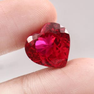 AAA Flawless Mozambique Blood Red Ruby Loose Heart Gemstone Cut Beautiful Luster Quality, Fashion Jewelry& Ring Making Product 16x16 MM