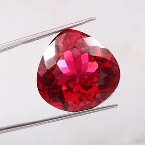 AAA Flawless Mozambique Blood Red Ruby Loose Heart Gemstone Cut Beautiful Luster Quality, Fashion Jewelry Making Product 24x24 MM