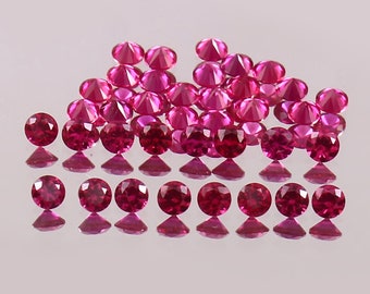 AAA Flawless Mozambique Ruby Round Loose Gemstone Cut, 2x2 MM Fine Quality Ruby Ring & Jewelry Making Gemstone, Calibrated Round For Setting