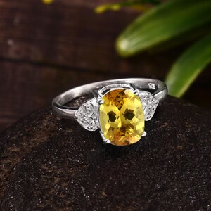 Wonderful Ceylon Yellow Sapphire Cushion Cut Gemstone 925 Sterling Silver Bridal Ring Wedding Ring Engagement Ring For Her 9x7 MM