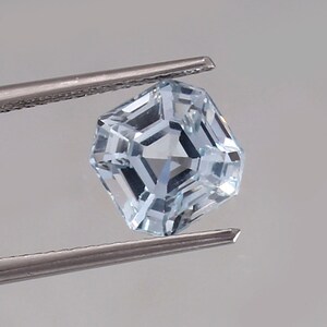 AAA 8x8 MM Flawless Sky Blue Color Aquamarine Asscher Loose Cut Gemstone, Quality  Loupe Clean Good Fashion Jewelry & Ring Making Product