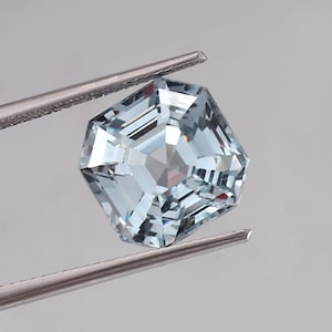 AAA Flawless Sky Blue Aquamarine Loose Asscher Cut Gemstone Excellent Quality, Beautiful Fashion Jewelry & Ring Making Product 11x11 MM