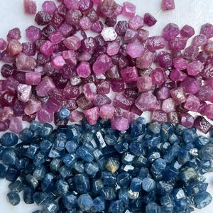 Mélange de saphirs naturels et rubis AAA, lot de 3 pierres précieuses brutes de 5 mm