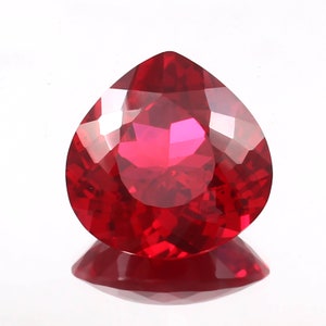 AAA Flawless Mozambique Blood Red Ruby Loose Heart Gemstone Cut, Beautiful Luster Quality Ruby Fashion Jewelry Making Product 15x15 MM
