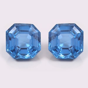 AAA onberispelijke Vietnam-blauwe spinel losse Asscher geslepen edelstenen, kerstsieraden en oorbellen maken Spinel Octagon matched pair 6 x 6 MM