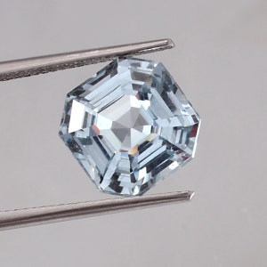 AAA Flawless Sky Blue Aquamarine Loose Asscher Cut Gemstone Excellent Quality, Beautiful Fashion Jewelry & Ring Making Product 7.65 Ct
