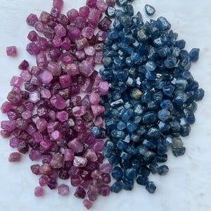 AAA Natural Sapphire & Ruby Mix Lot : 3x5 mm Rough Gemstone Sticks