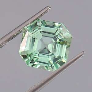 AAA Flawless Ceylon Green Mint Green Parti Sapphire Loose Asscher Cut Quality Gemstone Loupe Clean Jewelry And Ring Making Product 11x11 MM