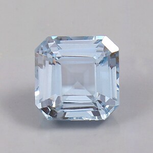 AAA 9x9 MM Flawless Light Sky Blue Color Aquamarine Asscher Loose Cut Gemstone,Quality  Loupe Clean Good Fashion Jewelry&Ring Making Product
