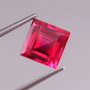 AAA 10x10 MM Flawless Mozambique Blood Red Ruby Loose Square Gemstone Cut Beautiful Luster Quality,Fashion Jewelry & Ring Making Product