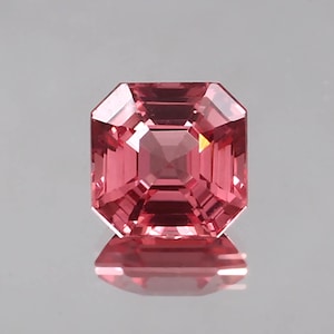 AAA Grade Flawless Ceylon Padparadscha Sapphire Loose Asscher Cut Gemstone Quality Loupe Clean, Jewelry and Ring Making Product 8x8 MM