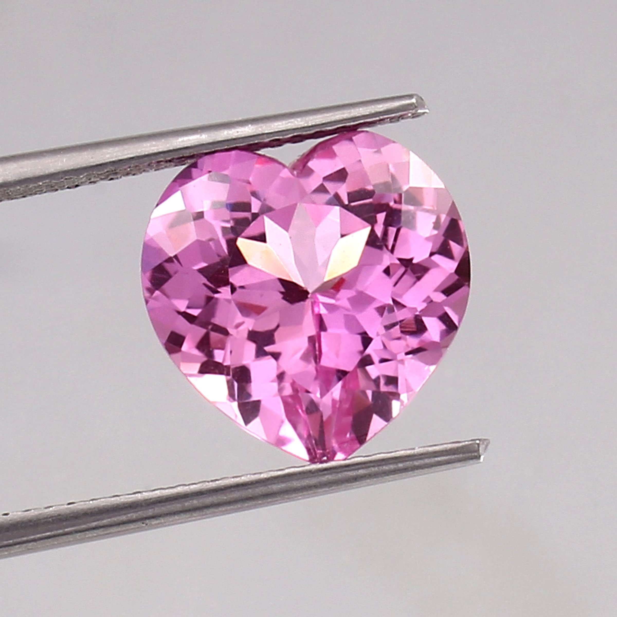 AAA Grade Flawless Ceylon Pink Sapphire Loose Heart Gemstone Cut, Nice Luster Quality Fashion Jewelry & Ring Making Product 12x12 MM