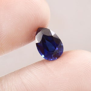 Loupe AAA impeccable de qualité avec saphir bleu royal taille poire, propre, produit de fabrication de bagues et de bijoux fantaisie - 9 x 6 mm
