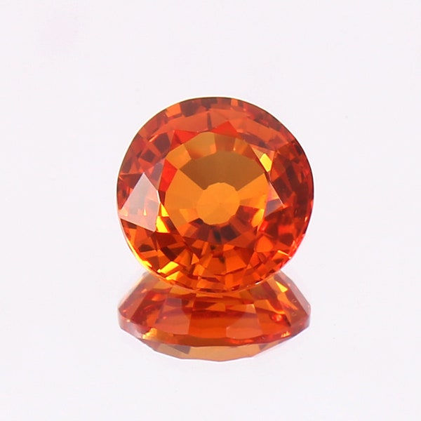 Saphir orange de Ceylan impeccable de qualité AAA, pierre précieuse ronde de taille lâche, beau produit unique de fabrication de bijoux et de bagues de mode 11 x 11 mm