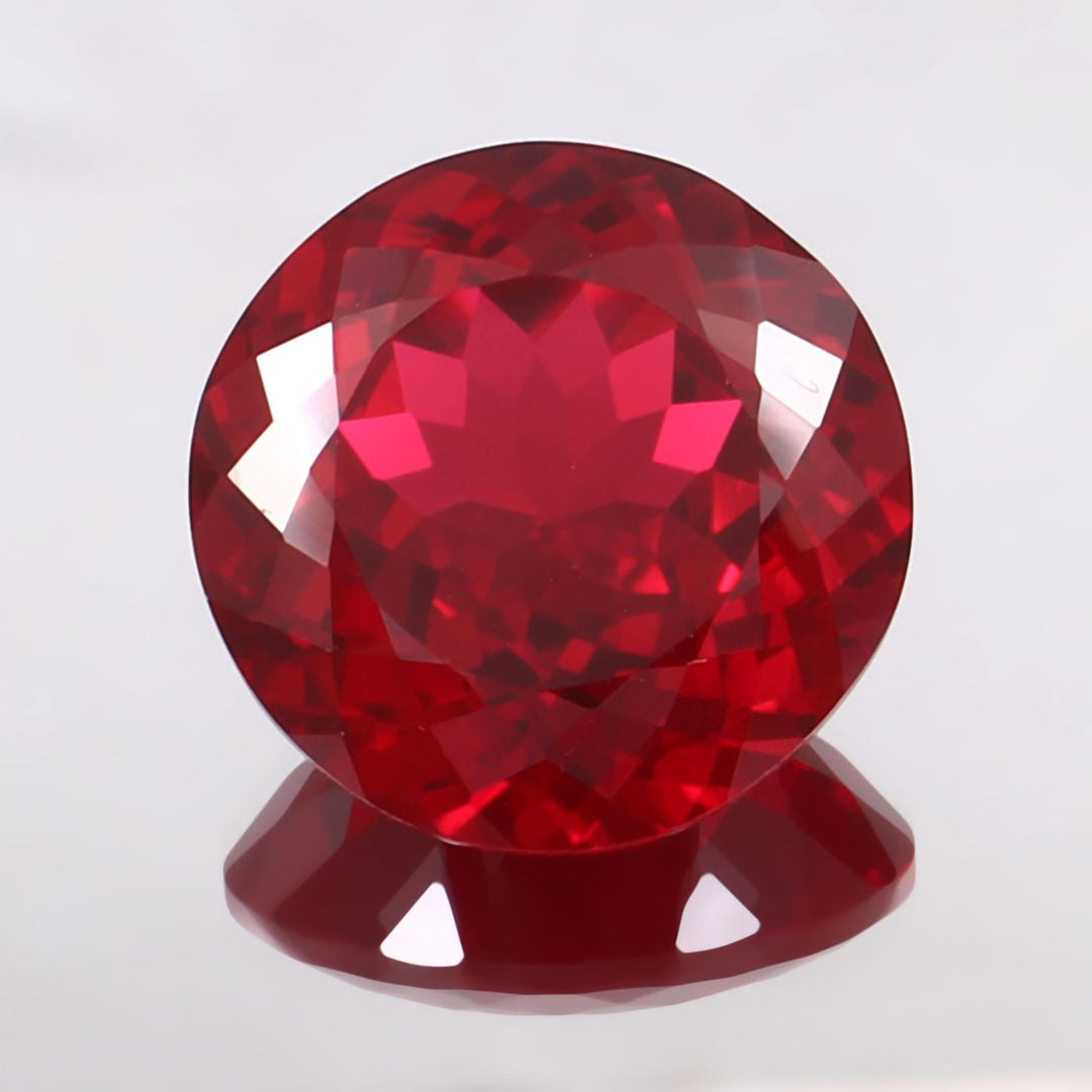 Cleanest Large Ruby AAA Flawless 15x15 MM Mozambique Blood Red Ruby Round Loose Cut ...
