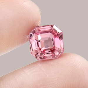 AAA Flawless Ceylon Padparadscha Sapphire Loose Asscher Cut Gemstone Quality Loupe Clean, Jewelry and Ring Making Product 5.90 Ct - 9x9 MM