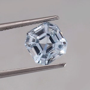 AAA Flawless Sky Blue Aquamarine Loose Asscher Cut Gemstone Excellent Quality, Beautiful Fashion Jewelry & Ring Making Product 8x8 MM